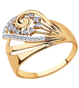 Кольцо из золота с фианитами 018600-4