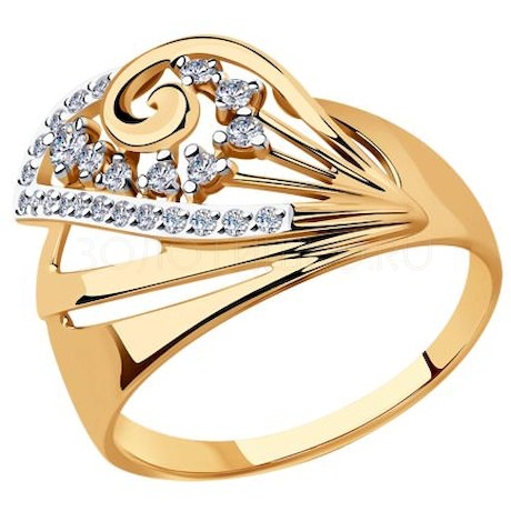 Кольцо из золота с фианитами 018600-4