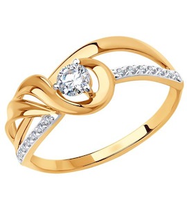 Кольцо из золота с фианитами 018633-4