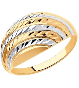 Кольцо из золота с алмазной гранью 018661