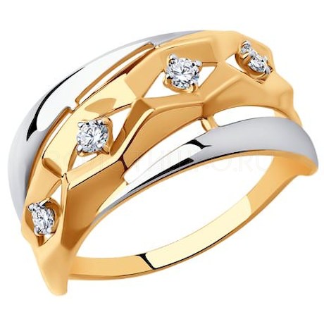 Кольцо из золота с фианитами 018730-4