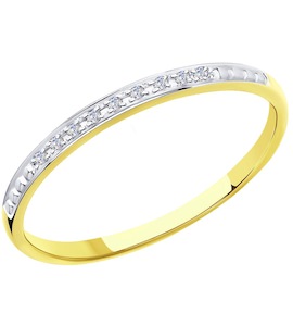 Кольцо из желтого золота с бриллиантами 1011806-2