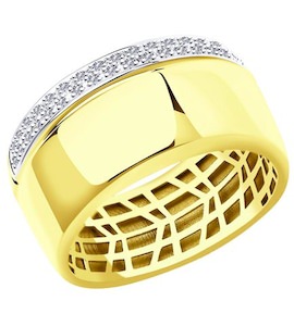 Кольцо из желтого золота с бриллиантами 1011961-2