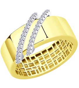 Кольцо из желтого золота с бриллиантами 1011975-2