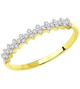 Кольцо из желтого золота с бриллиантами 1012074-2