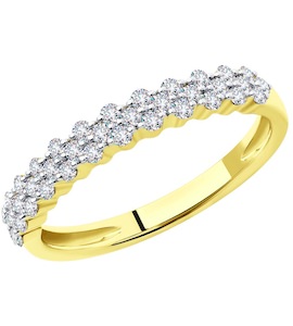 Кольцо из желтого золота с бриллиантами 1012075-2
