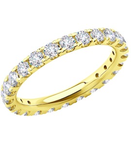 Кольцо из желтого золота с бриллиантами 1012077-2