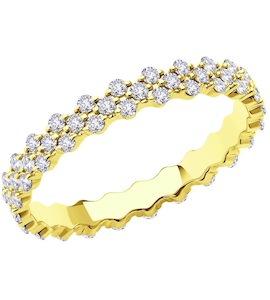 Кольцо из желтого золота с бриллиантами 1012080-2