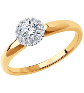 Кольцо из комбинированного золота с бриллиантами 1012130