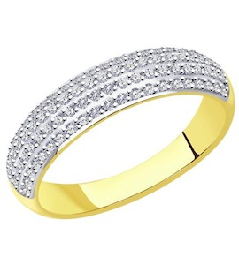 Кольцо из желтого золота с бриллиантами 1012175-2