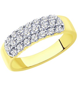 Кольцо из желтого золота с бриллиантами 1012180-2