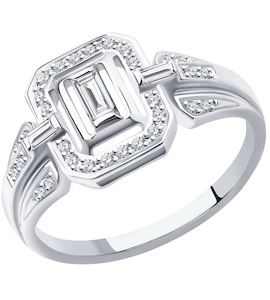 Кольцо из белого золота с бриллиантами 1012182
