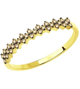 Кольцо из желтого золота с бриллиантами 1012207-2