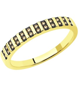 Кольцо из желтого золота с бриллиантами 1012208-2