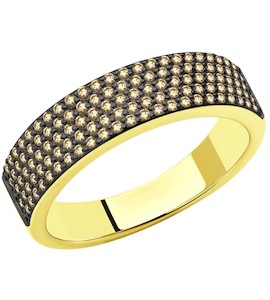 Кольцо из желтого золота с бриллиантами 1012209-2