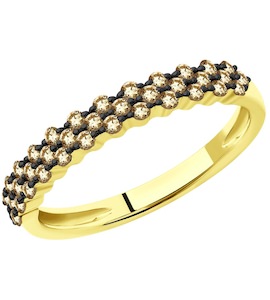 Кольцо из желтого золота с бриллиантами 1012210-2