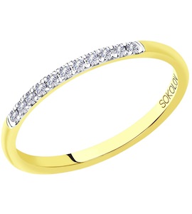 Кольцо из желтого золота с бриллиантами 1113248-01