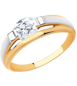 Кольцо из золота с родированием со Swarovski Zirconia 81010530