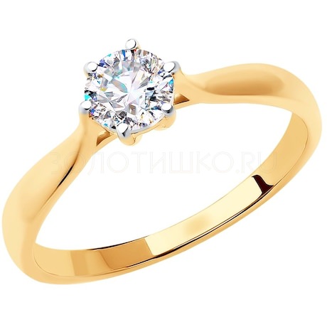 Кольцо из золота с родированием со Swarovski Zirconia 81010533