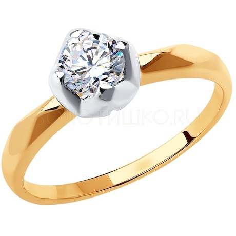 Кольцо из золота с родированием со Swarovski Zirconia 81010537