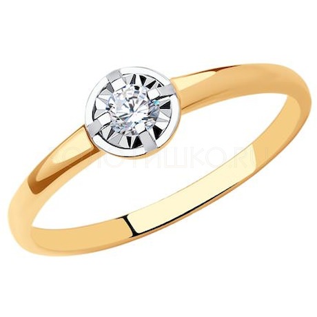 Кольцо из комбинированного золота со Swarovski Zirconia 81010546