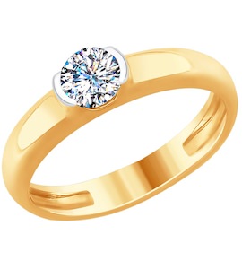 Кольцо из золота с родированием с бриллиантами 9010052-26