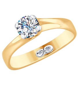 Кольцо из золота с бриллиантами 9010057-35