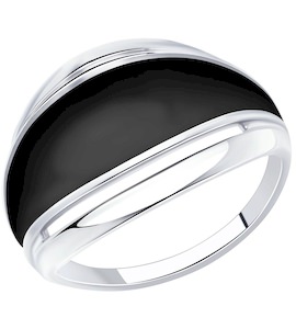 Кольцо из серебра с эмалью 94013286