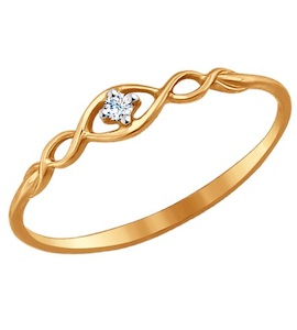 Кольцо из золота с фианитом 017141-4