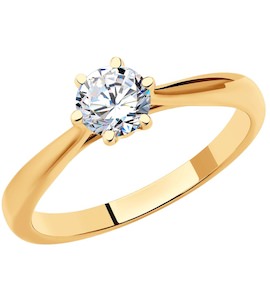 Кольцо из золота с бриллиантом 9010078-37