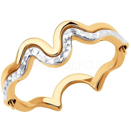 Кольцо из золота с алмазной гранью 018550