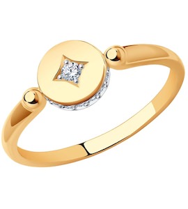 Кольцо из золота с фианитами 018802