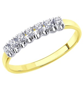 Кольцо из желтого золота с бриллиантами 1011770-2