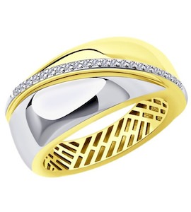Кольцо из желтого золота с бриллиантами 1012048-2