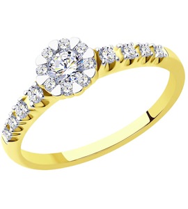 Кольцо из желтого золота с бриллиантами 1012199-2
