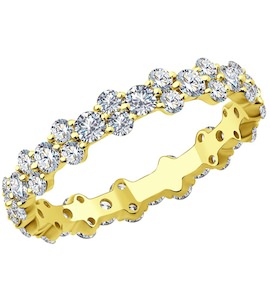 Кольцо из желтого золота с бриллиантами 1012206-2