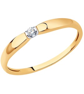 Кольцо из золота с бриллиантом 1012263