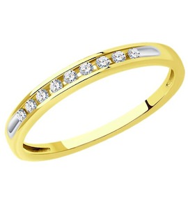 Кольцо из желтого золота с бриллиантами 1012321-2