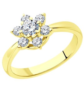 Кольцо из желтого золота с бриллиантами 1012342-2