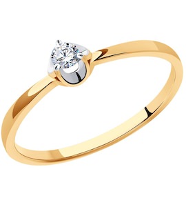 Кольцо из золота с бриллиантом 1012367