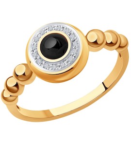 Кольцо из золота с бриллиантами и наношпинелью 6014213
