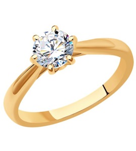 Кольцо из золота с бриллиантом 9010097
