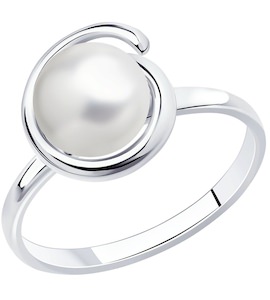 Кольцо из серебра с жемчугом 94013369