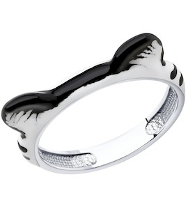 Кольцо из серебра с эмалью 94013558