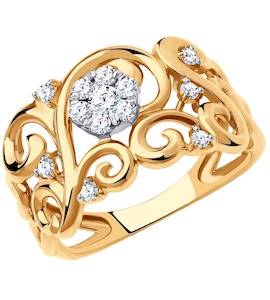Кольцо из золота с фианитами 018607