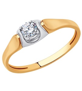 Кольцо из золота с фианитом 018819
