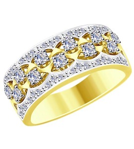 Кольцо из желтого золота с бриллиантами 1011775-2