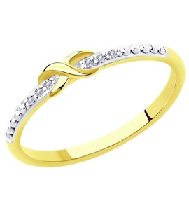 Кольцо из желтого золота с бриллиантами 1011923-2