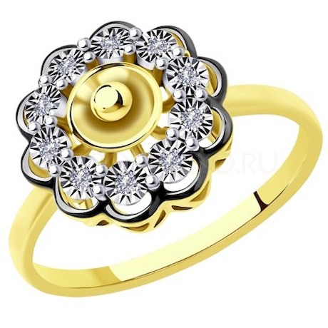 Кольцо из комбинированного золота 1012121-2
