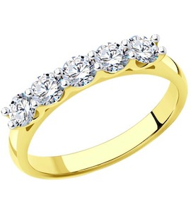 Кольцо из желтого золота с бриллиантами 1012255-2